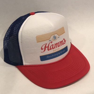 Hamms Premium Beer Trucker Hat Vintage Snapback Party Bear Cap Red White Blue  eb-25511989